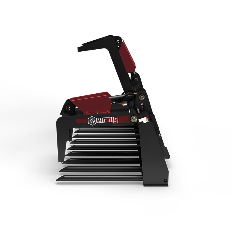 Virnig V50 Tine Fork Grapple | Models TBG260, TBG266, TBG272 & TBG278 | Widths 61" To 79" | Hydraulic Flow 15 To 25 GPM | For Skid Steer