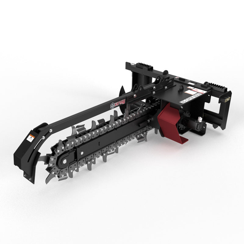 Virnig V50 Trencher | Models TCH36, TCH48 & TCH60 | Dig Depths 36" To 60" | Hydraulic Flow 15-25 GPM | For Skid Steer
