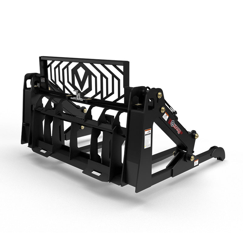 Virnig V60 Two-Cylinder Pipe & Mat Pallet Fork Grapple | Models PPFG248 & PPFG260 | Widths 48" & 60" | Hydraulic Flow 15 To 25 GPM | For Skid Steer