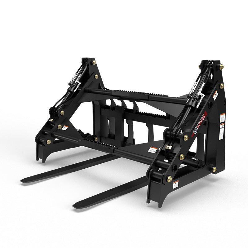 Virnig V60 Four-Cylinder Pipe Pallet Fork Grapple | Models PPFG448 & PPFG460 | Width 69" | Hydraulic Flow 15 To 25 GPM | For Skid Steer