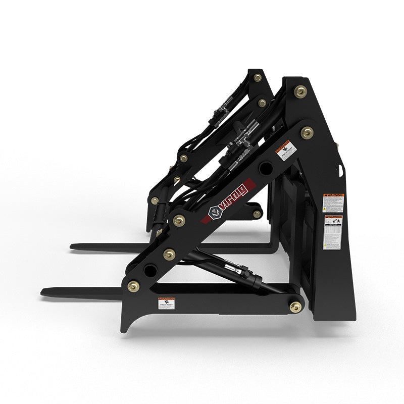 Virnig V60 Four-Cylinder Pipe Pallet Fork Grapple | Models PPFG448 & PPFG460 | Width 69" | Hydraulic Flow 15 To 25 GPM | For Skid Steer