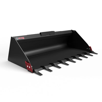 Virnig V60 High Capacity Dirt Bucket | Models HCDB72, HCDB78, HCDB84 & HCDB90 | Widths 72" To 90" | Hydraulic Flow 15 To 25 GPM | For Skid Steer