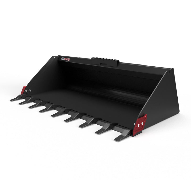 Virnig V60 High Capacity Dirt Bucket | Models HCDB72, HCDB78, HCDB84 & HCDB90 | Widths 72" To 90" | Hydraulic Flow 15 To 25 GPM | For Skid Steer