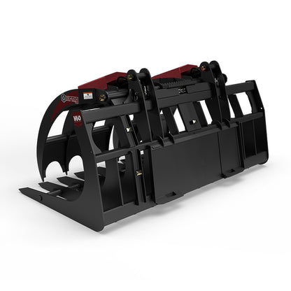 Virnig V60 Large Capacity Skeleton Grapple | Models LCG72 & LCG84 | Widths 73" & 85" | Hydraulic Flow 15 To 25 GPM | For Skid Steers