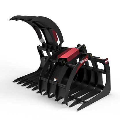 Virnig V60 Large Capacity Skeleton Grapple | Models LCG72 & LCG84 | Widths 73" & 85" | Hydraulic Flow 15 To 25 GPM | For Skid Steers