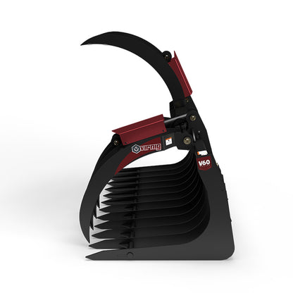 Virnig V60 Large Capacity Skeleton Grapple | Models LCG72 & LCG84 | Widths 73" & 85" | Hydraulic Flow 15 To 25 GPM | For Skid Steers