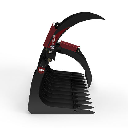 Virnig V60 Large Capacity Skeleton Grapple | Models LCG72 & LCG84 | Widths 73" & 85" | Hydraulic Flow 15 To 25 GPM | For Skid Steers