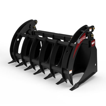 Virnig V60 Root Rake Grapple | Models RRG72, RRG78 & RRG84 | Widths 74.5" To 86.5" | Hydraulic Flow 15 To 25 GPM | For Skid Steer