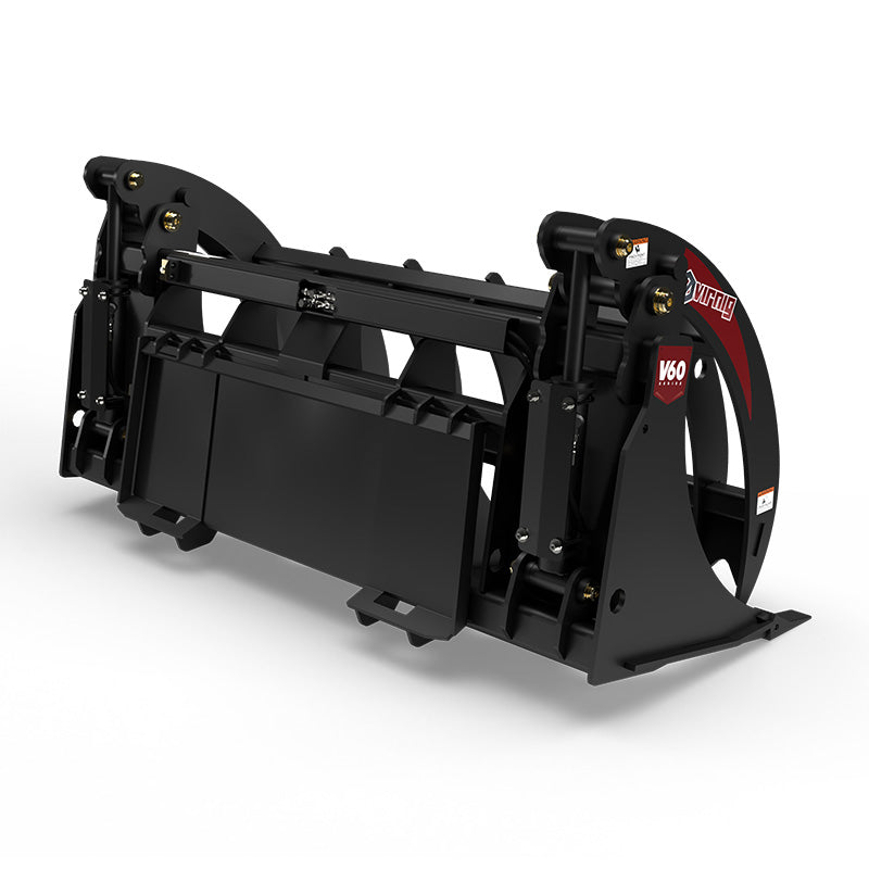 Virnig V60 Root Rake Grapple | Models RRG72, RRG78 & RRG84 | Widths 74.5" To 86.5" | Hydraulic Flow 15 To 25 GPM | For Skid Steer