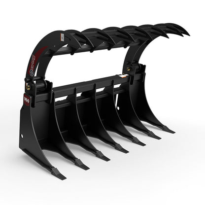 Virnig V60 Root Rake Grapple | Models RRG72, RRG78 & RRG84 | Widths 74.5" To 86.5" | Hydraulic Flow 15 To 25 GPM | For Skid Steer