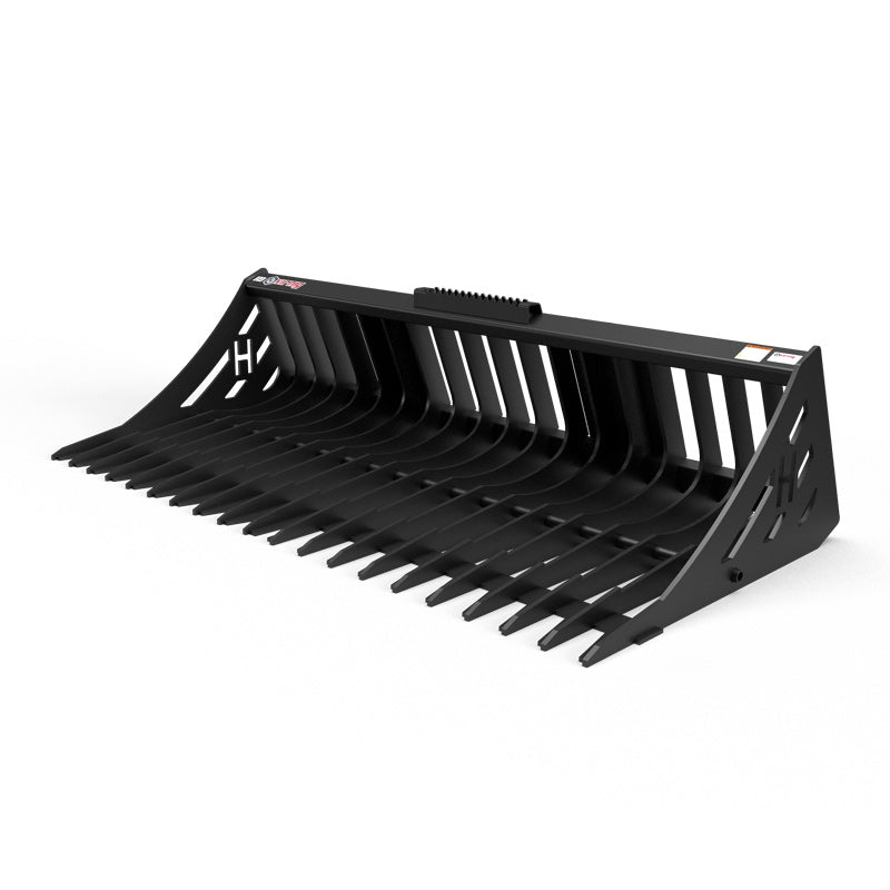 Virnig V60 Skeleton Rock Bucket | Models HSRV72, HSRV78, HSRV84 & HSRV90 | Widths 72" To 90" | Hydraulic Flow 15 To 25 GPM | For Skid Steers