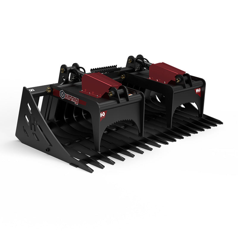 Virnig V60 Skeleton Rock Grapple | Models HSRGV72, HSRGV78, HSRGV84 & HSRGV90 | Widths 72" To 90" | Hydraulic Flow 15 To 25 GPM | For Skid Steer