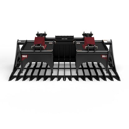 Virnig V60 Skeleton Rock Grapple | Models HSRGV72, HSRGV78, HSRGV84 & HSRGV90 | Widths 72" To 90" | Hydraulic Flow 15 To 25 GPM | For Skid Steer