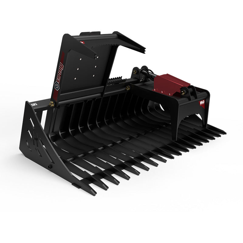 Virnig V60 Skeleton Rock Grapple | Models HSRGV72, HSRGV78, HSRGV84 & HSRGV90 | Widths 72" To 90" | Hydraulic Flow 15 To 25 GPM | For Skid Steer