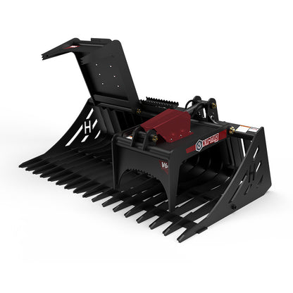 Virnig V60 Skeleton Rock Grapple | Models HSRGV72, HSRGV78, HSRGV84 & HSRGV90 | Widths 72" To 90" | Hydraulic Flow 15 To 25 GPM | For Skid Steer