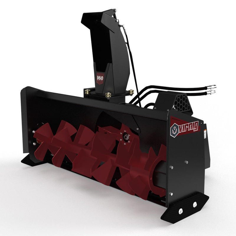 Virnig V60 Snow Blower | Models VBW60, VBW72 & VBW84 | Widths 64.7" To 88.7" | Hydraulic Flow 14 To 45 GPM | For Skid Steers