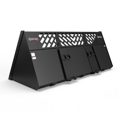 Virnig V60 Snow / Light Material Bucket | Models SBHV78, SBHV84, SBHV96 & SBHV101 | Widths 78" To 101" | Hydraulic Flow Range 15 To 25 GPM | For Skid Steer