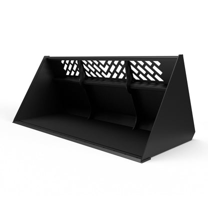 Virnig V60 Snow / Light Material Bucket | Models SBHV78, SBHV84, SBHV96 & SBHV101 | Widths 78" To 101" | Hydraulic Flow Range 15 To 25 GPM | For Skid Steer