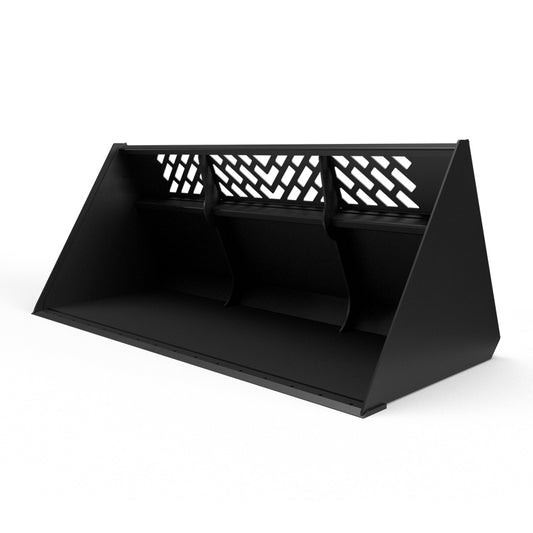 Virnig V60 Snow / Light Material Bucket | Models SBHV78, SBHV84, SBHV96 & SBHV101 | Widths 78" To 101" | Hydraulic Flow Range 15 To 25 GPM | For Skid Steer