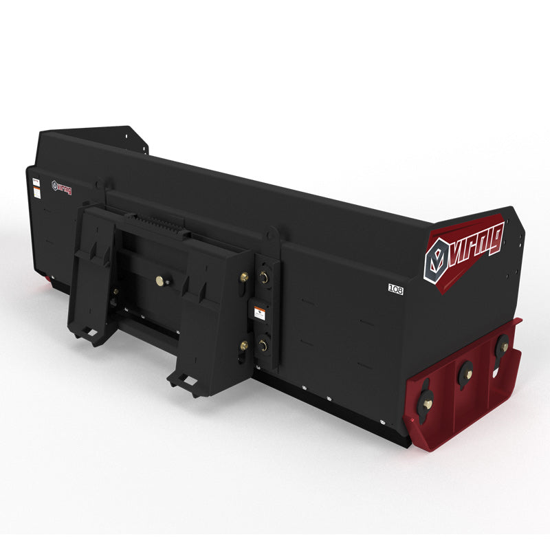 Virnig V60 Snow Pusher | Models SWP84, SWP96, SWP108 & SWP120 | Widths 90" To 122.5" | Hydraulic Flow Range 15 To 25 GPM | For Skid Steer