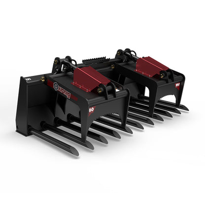 Virnig V60 Tine Fork Grapple | Models ITG72, ITG78, ITG84 & ITG90 | Widths 73" To 91" | Hydraulic Flow 15 To 25 GPM | For Skid Steer