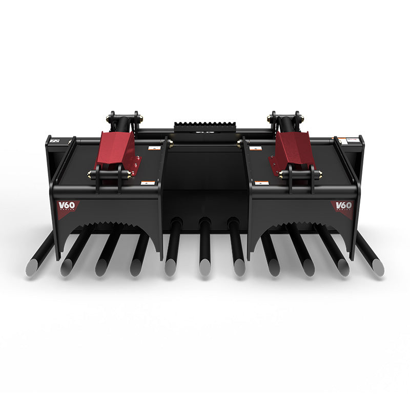 Virnig V60 Tine Fork Grapple | Models ITG72, ITG78, ITG84 & ITG90 | Widths 73" To 91" | Hydraulic Flow 15 To 25 GPM | For Skid Steer