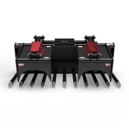 Virnig V60 Tine Fork Grapple | Models ITG72, ITG78, ITG84 & ITG90 | Widths 73" To 91" | Hydraulic Flow 15 To 25 GPM | For Skid Steer