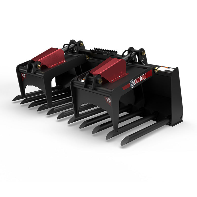 Virnig V60 Tine Fork Grapple | Models ITG72, ITG78, ITG84 & ITG90 | Widths 73" To 91" | Hydraulic Flow 15 To 25 GPM | For Skid Steer