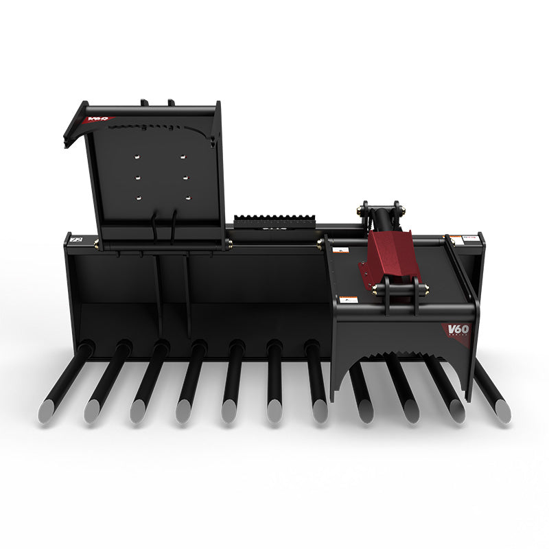 Virnig V60 Tine Fork Grapple | Models ITG72, ITG78, ITG84 & ITG90 | Widths 73" To 91" | Hydraulic Flow 15 To 25 GPM | For Skid Steer