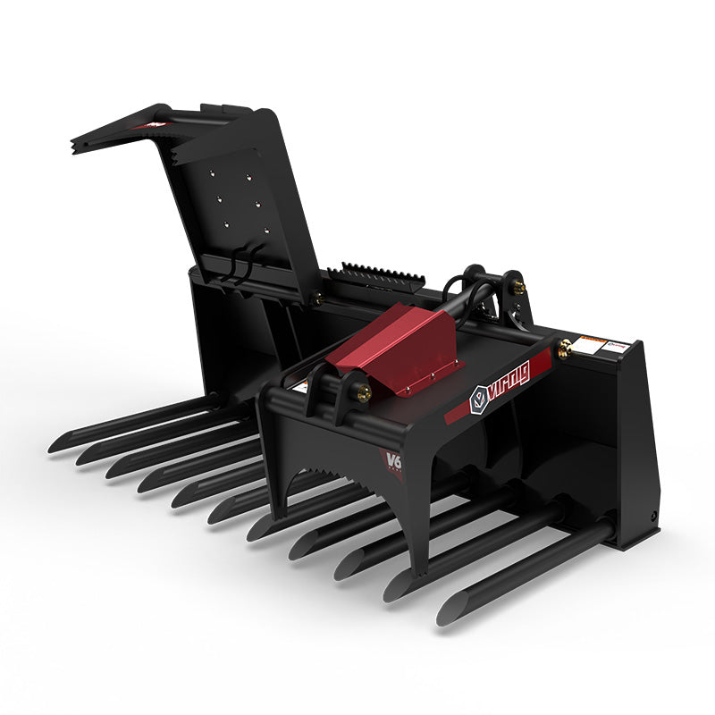 Virnig V60 Tine Fork Grapple | Models ITG72, ITG78, ITG84 & ITG90 | Widths 73" To 91" | Hydraulic Flow 15 To 25 GPM | For Skid Steer