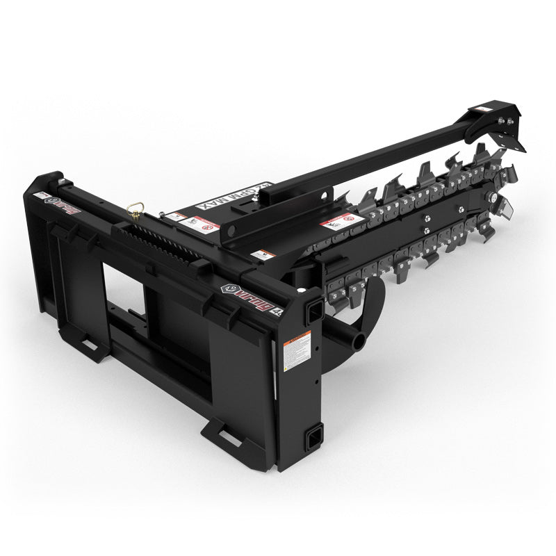 Virnig V60 Trencher | Models TRN36, TRN48, TRN60 | Dig Depth 36" To 60" | Hydraulic Flow 15 To 45 GPM | For Skid Steer