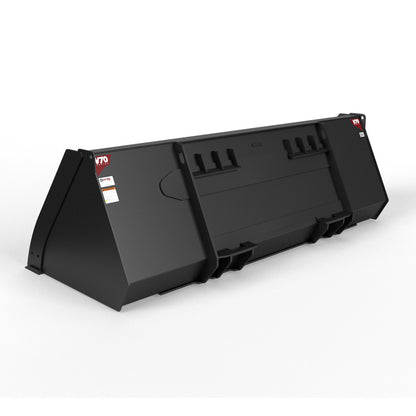 Virnig V70 CWL General Purpose Bucket | Models WGP72 To WGP96 | Widths 72" To 96" | Hydraulic Flow Range 15 To 25 GPM | For Compact Wheel Loaders