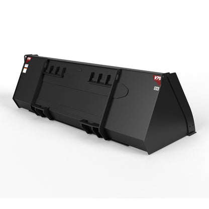 Virnig V70 CWL General Purpose Bucket | Models WGP72 To WGP96 | Widths 72" To 96" | Hydraulic Flow Range 15 To 25 GPM | For Compact Wheel Loaders