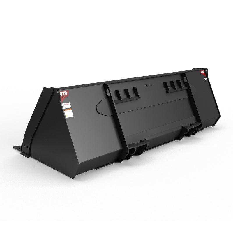 Virnig V70 CWL General Purpose Bucket | Models WGP72 To WGP96 | Widths 72" To 96" | Hydraulic Flow Range 15 To 25 GPM | For Compact Wheel Loaders