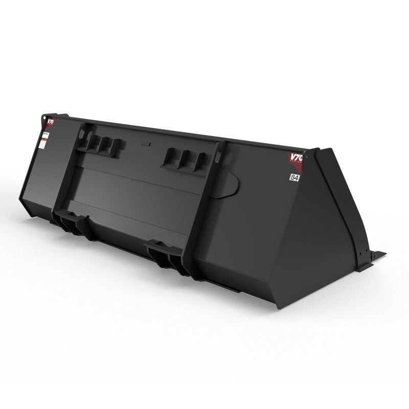 Virnig V70 CWL General Purpose Bucket | Models WGP72 To WGP96 | Widths 72" To 96" | Hydraulic Flow Range 15 To 25 GPM | For Compact Wheel Loaders