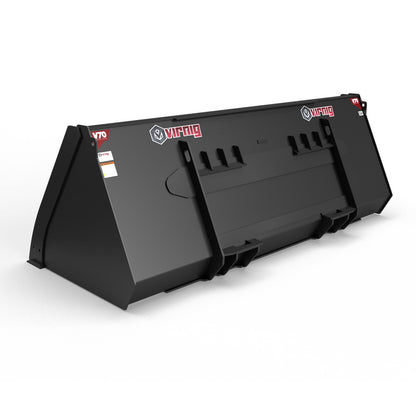 Virnig V70 CWL High Capacity General Purpose Bucket | Models WHC72 To WHC101 | Widths 73.5" To 101.5" | Hydraulic Flow Range 15 To 25 GPM | For Compact Wheel Loaders