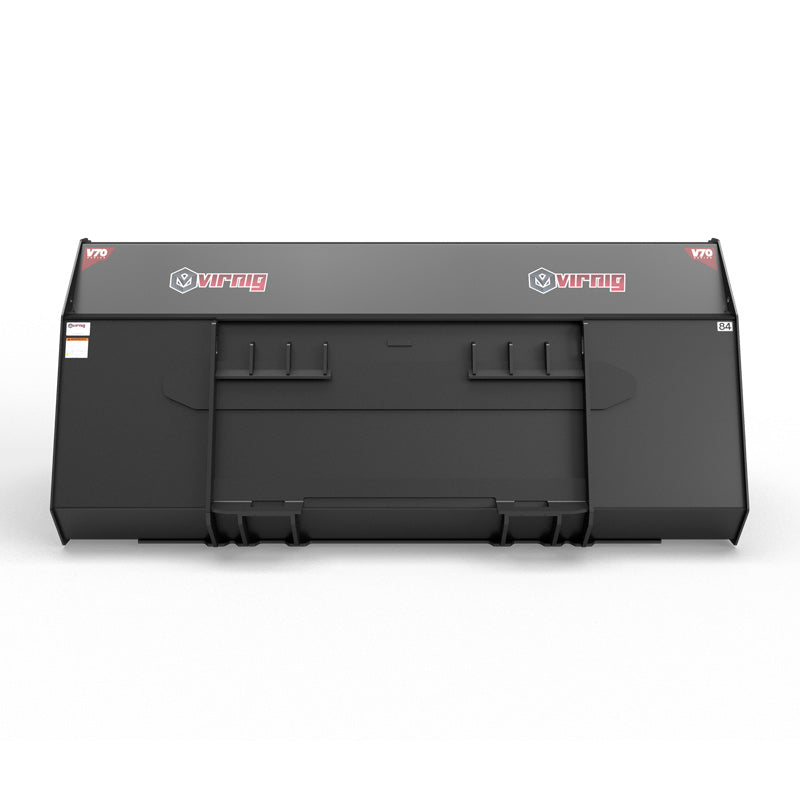 Virnig V70 CWL Snow / Light Material Bucket | Models WLM72, WLM78, WLM84, WLM96 & WLM101 | Widths 73.5" To 101.5" | Hydraulic Flow Range 15 To 25 GPM | For Compact Wheel Loaders