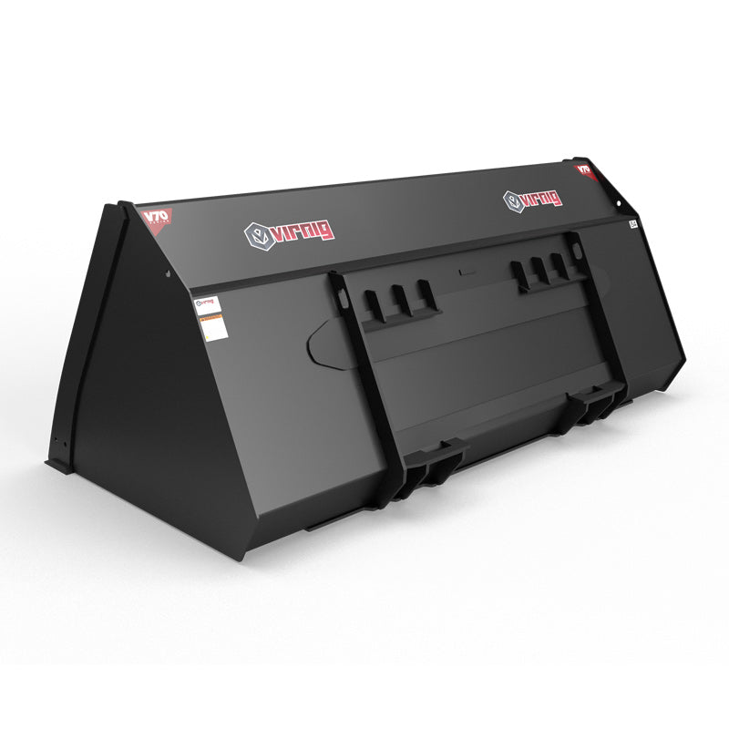 Virnig V70 CWL Snow / Light Material Bucket | Models WLM72, WLM78, WLM84, WLM96 & WLM101 | Widths 73.5" To 101.5" | Hydraulic Flow Range 15 To 25 GPM | For Compact Wheel Loaders