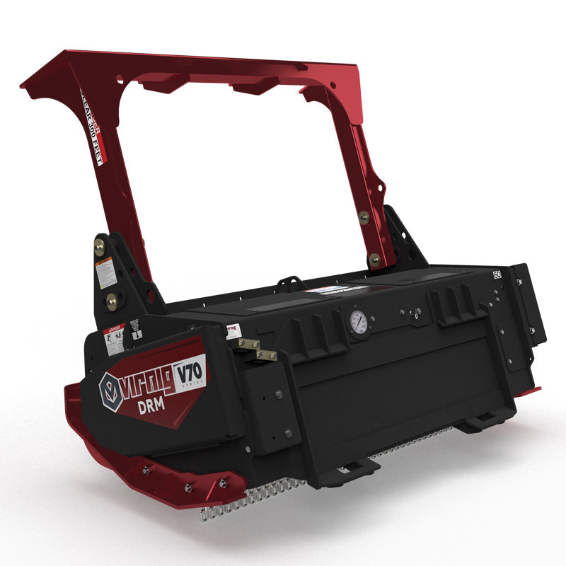 Virnig V70 Drum Mulcher | Models DRM60 & DRM72 | Widths 60" & 72" | Hydraulic Flow 30 To 50 GPM | For Skid Steer