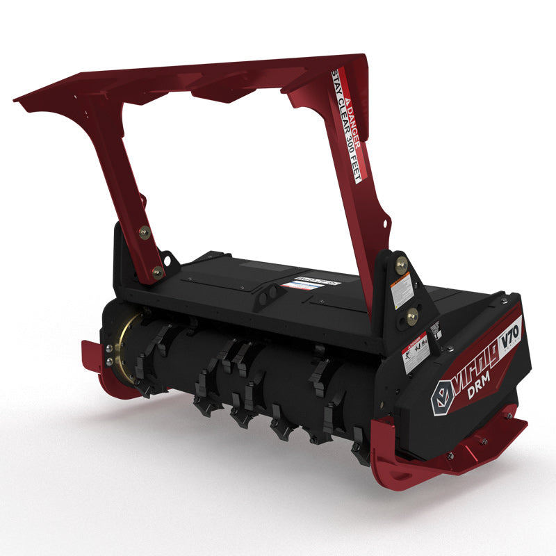 Virnig V70 Drum Mulcher | Models DRM60 & DRM72 | Widths 60" & 72" | Hydraulic Flow 30 To 50 GPM | For Skid Steer