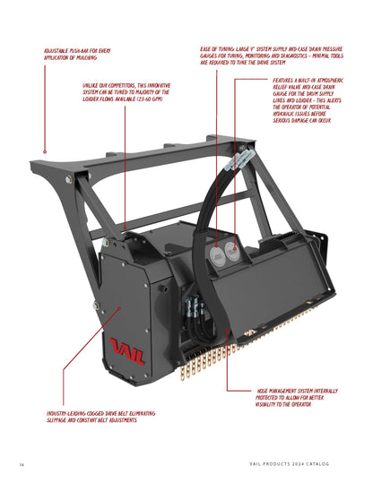 Vail Products 50", 60" & 72" Drum Mulchers | For Compact Track Loader