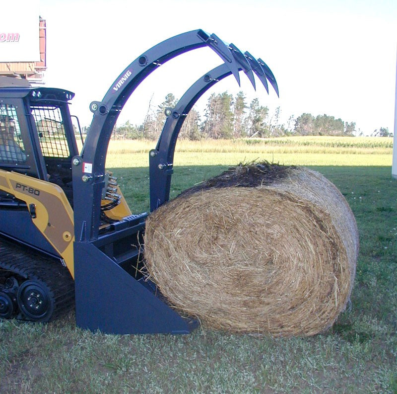 Virnig Hay Bucket Grapple | Model HBG72 & HBG84 | Width 73.5" & 85.5" | Hydraulic Flow 15 To 25 GPM | For Skid Steer