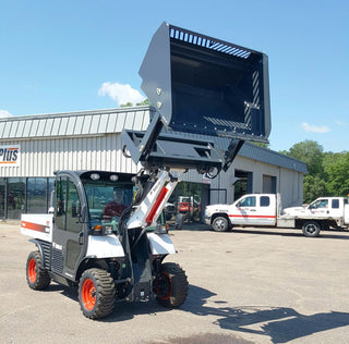 Virnig High Dump Bucket | DMP Series, | Widths 60" To 96" | 15-25 GPM | For Skid Steers