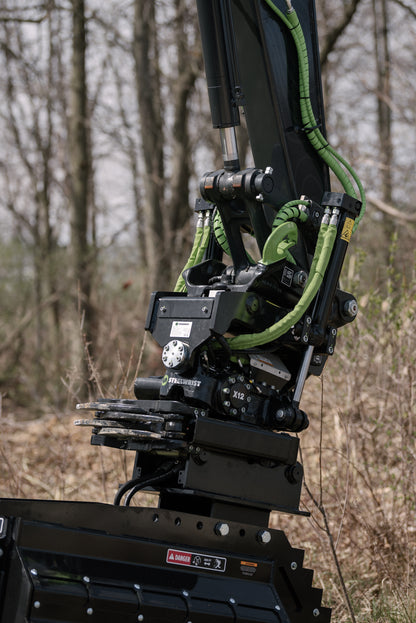 Werk-Brau Tiltrotator | Powered by Steelwrist | Model X02 To X32 | Width 16.9” To 31.8” | ±45° Tilt | 1 To 37 Tons | For Excavator