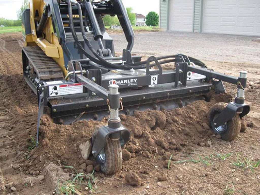 Paladin Harley Power Box Rake | 6' To 8' Hydraulic Angle | 15-25 GPM | For Skid-Steer Loaders