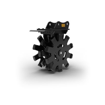 Werk-Brau Wheel Compactor | Model WBC & WCBH Series | Width12"–36" | 05–25 Tons | For Excavator