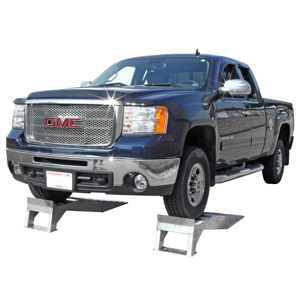 Heavy Duty Ramps Aluminum Truck Service Ramps | Model WR-7K | Size 63" L x 16" W | Capacity 7,000 lb. Per Axle | Horsepower 23 HP | For Pickup Trucks, SUVs, Vans & Light-Duty Service