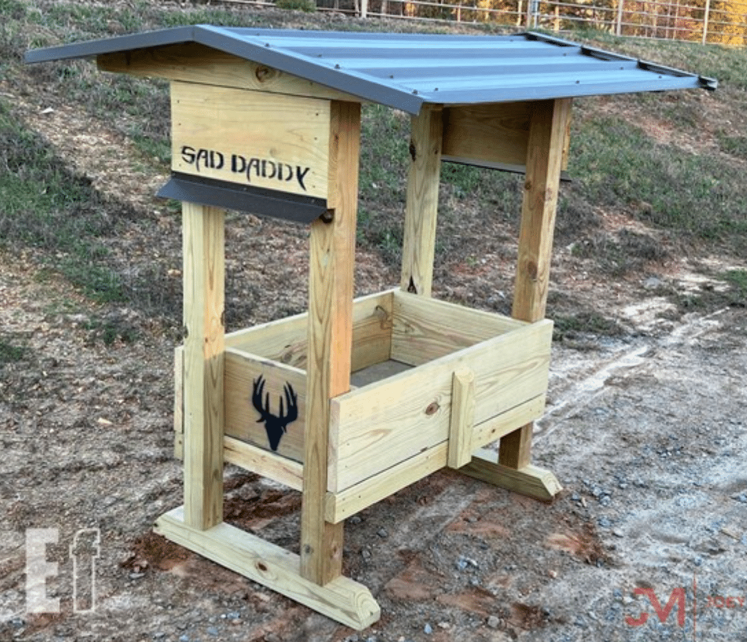 SAD DADDY 4' WOODEN TROUGH FEEDER | WOOD FEEDERS | HUNTING BLIND BOX