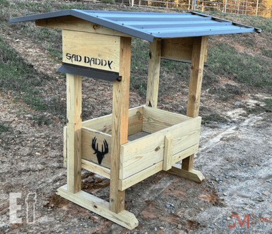 Sad Daddy 4' Wooden Trough Feeder | Wood Feeders | Hunting Feeder