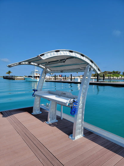 Killer Dock Fish Cleaning Station | Model Walker’s Cay Slam 7 1/2 | Width 112.5" | Heavy-Duty Aluminum & HDPE | For Dock, Marina, Seawall & Patio